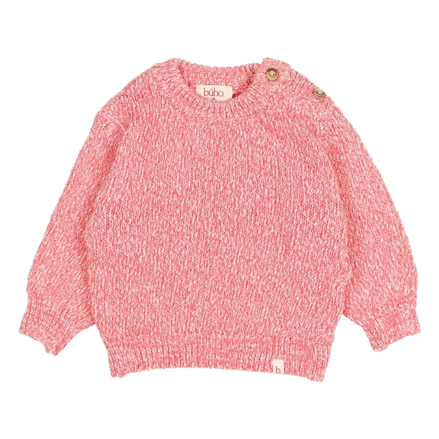 Búho Pink Chiné Coton Bio Baby Sweater