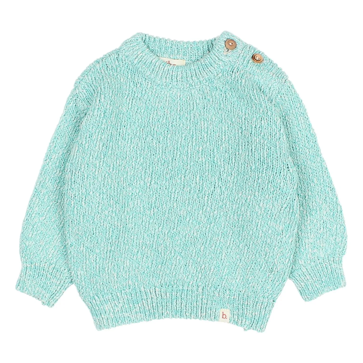 Búho - Pull Bébé - Coton Bio - Aqua - 6 mois