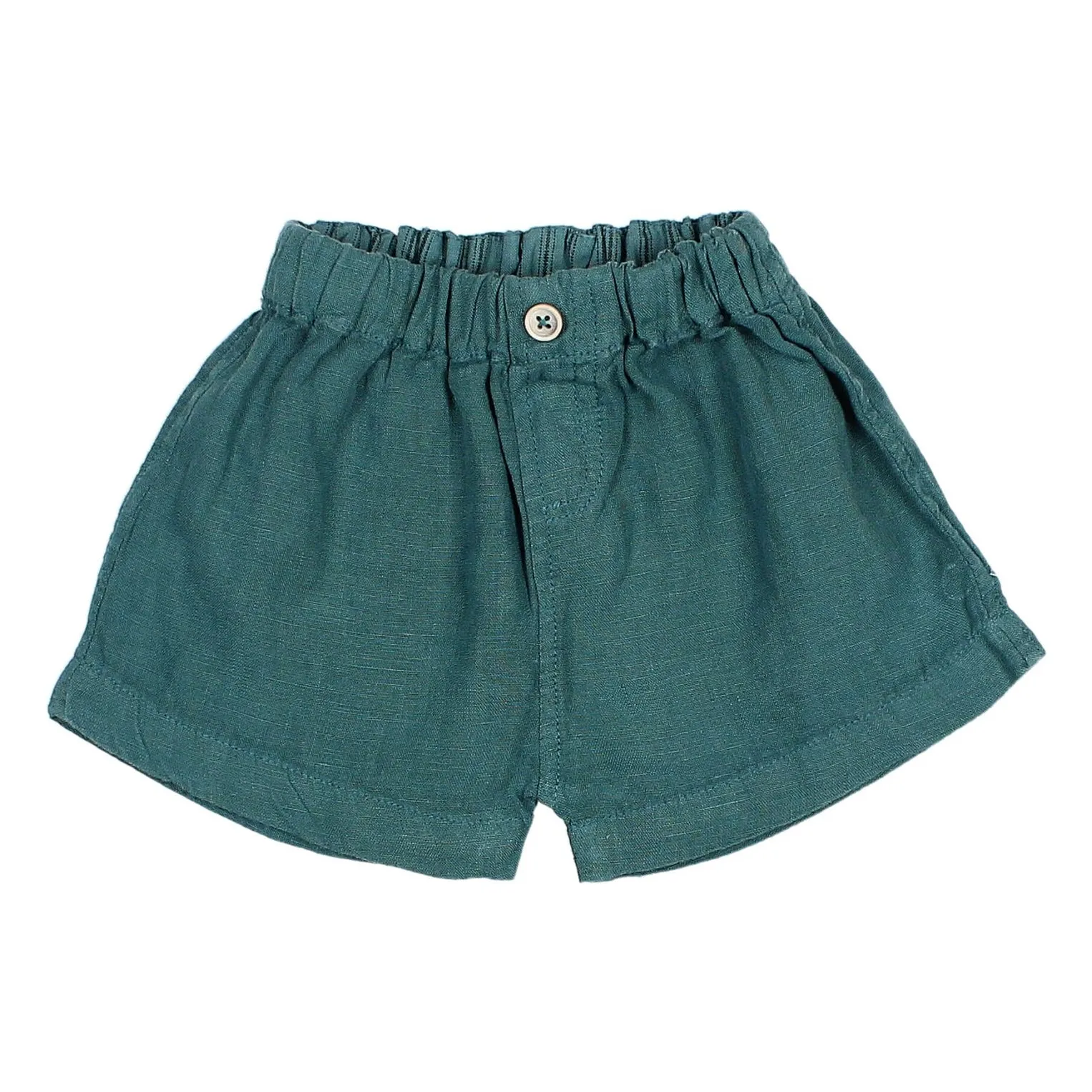 Búho - Short Bébé - Bleu Canard - Taille 6 mois - Lin