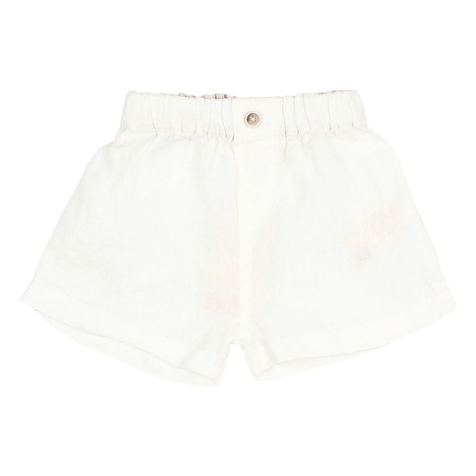 Búho - Short Bébé - Blanc - Lin - 6 mois