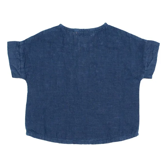 Camisa de lino para bebé | Azul Marino
