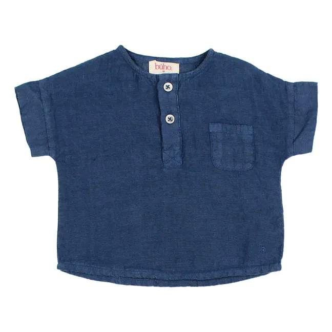 Camisa de lino para bebé | Azul Marino