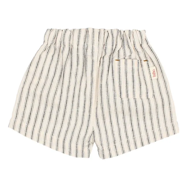 Short Rayé Lin | Ecru