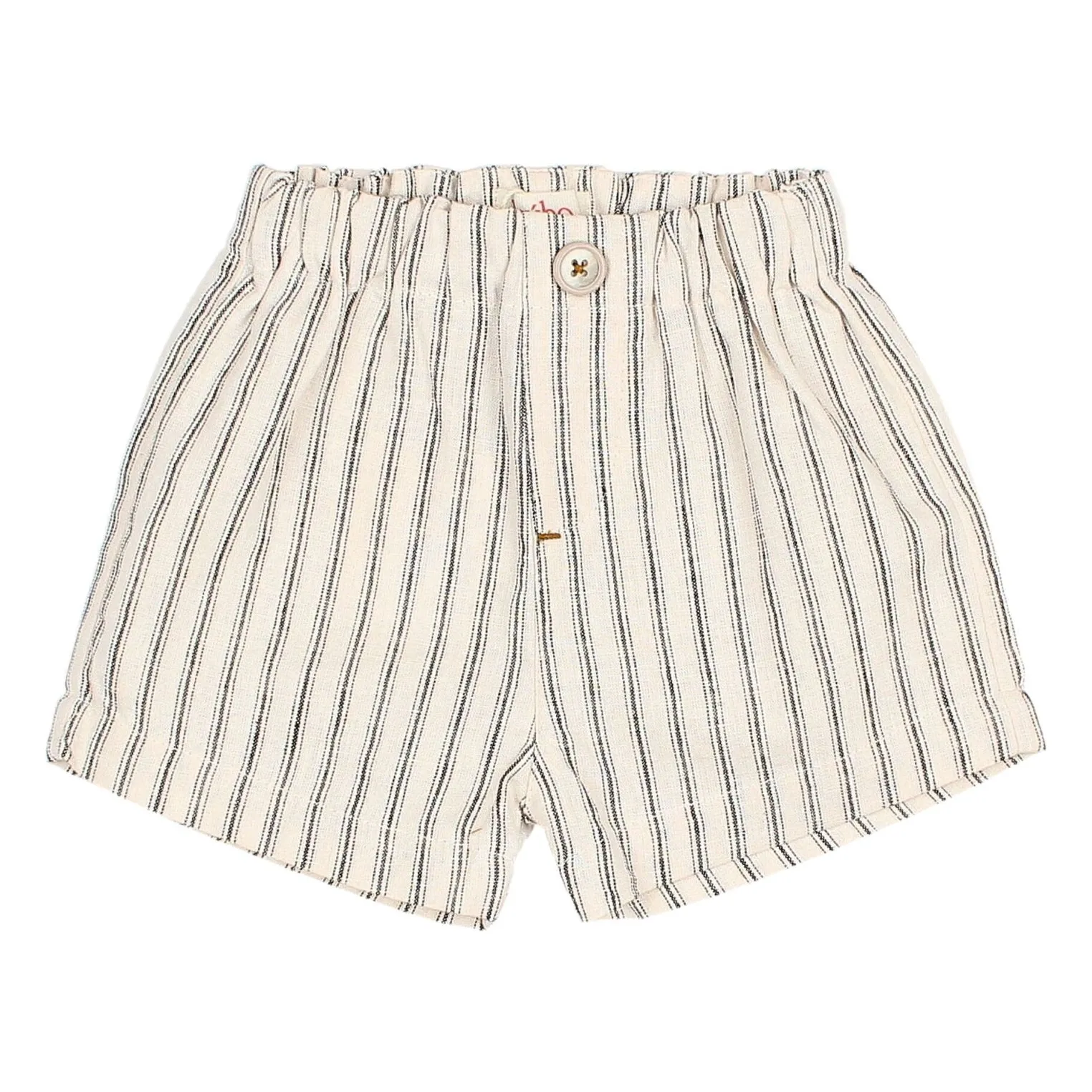 Búho Ecru Striped Linen Shorts