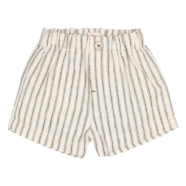 Short Rayé Lin | Ecru
