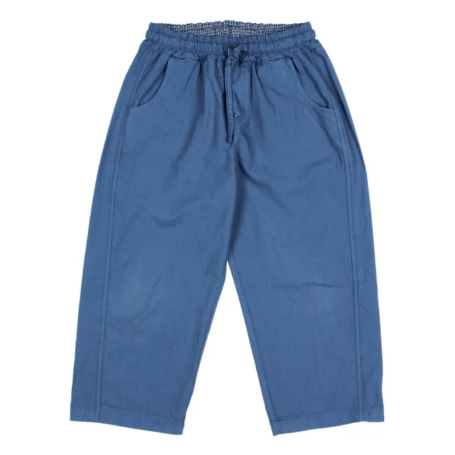 Pantalones de popelina de algodón ecológico | Azul Marino