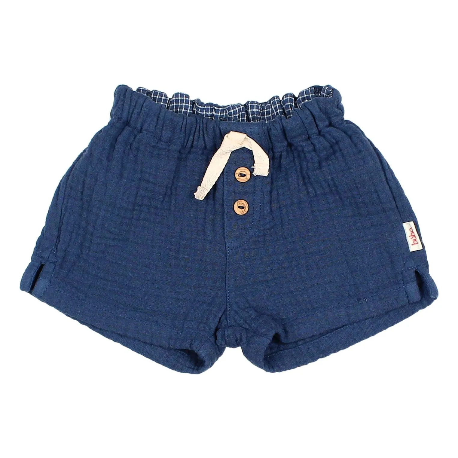 Búho Navy Blue Cotton Gauze Shorts