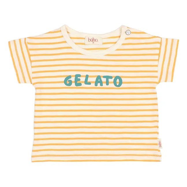 T-shirt Rayé Gelato Coton Bio Bébé | Jaune