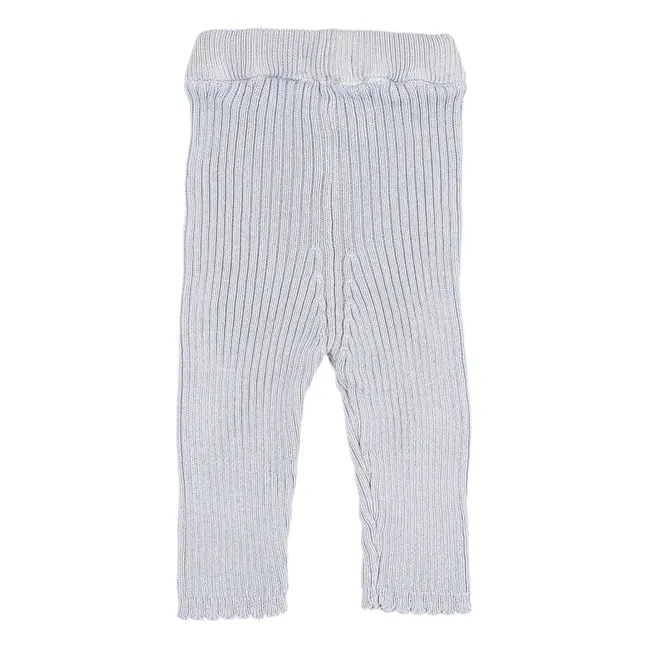 Legging de algodón orgánico acanalado | Azul Pálido