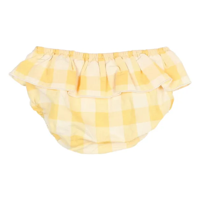 Bloomer Vichy Volants Seersucker Coton Bio | Jaune