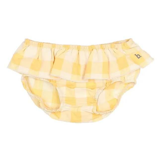 Bloomer Vichy Volants Seersucker Coton Bio | Jaune