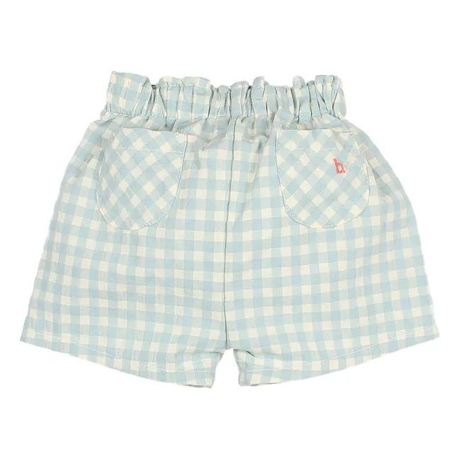 Short Vichy Seersucker Coton Bio | Aqua