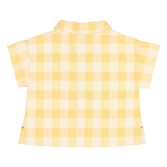 Chemise Vichy Seersucker Coton Bio Bébé | Jaune