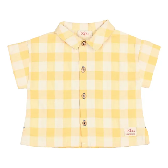 Chemise Vichy Seersucker Coton Bio Bébé | Jaune