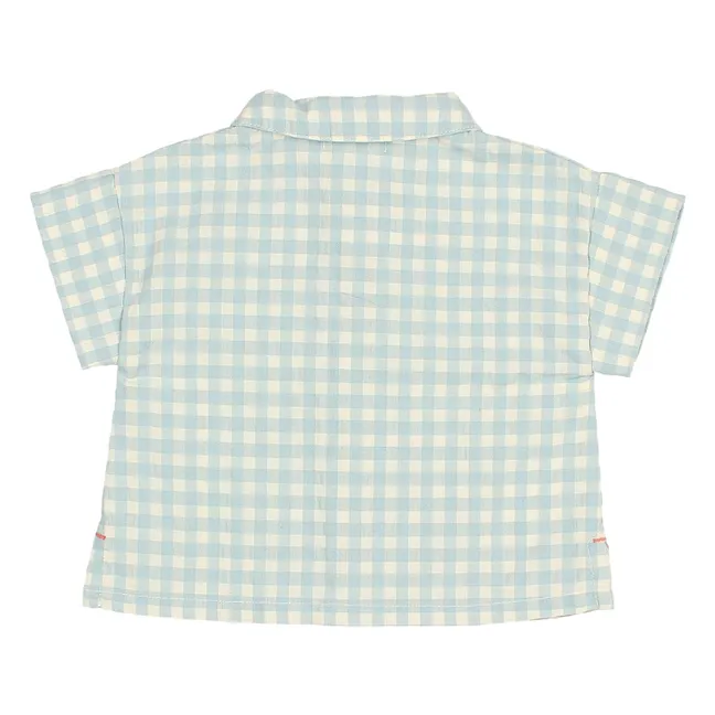 Chemise Vichy Seersucker Coton Bio Bébé | Aqua