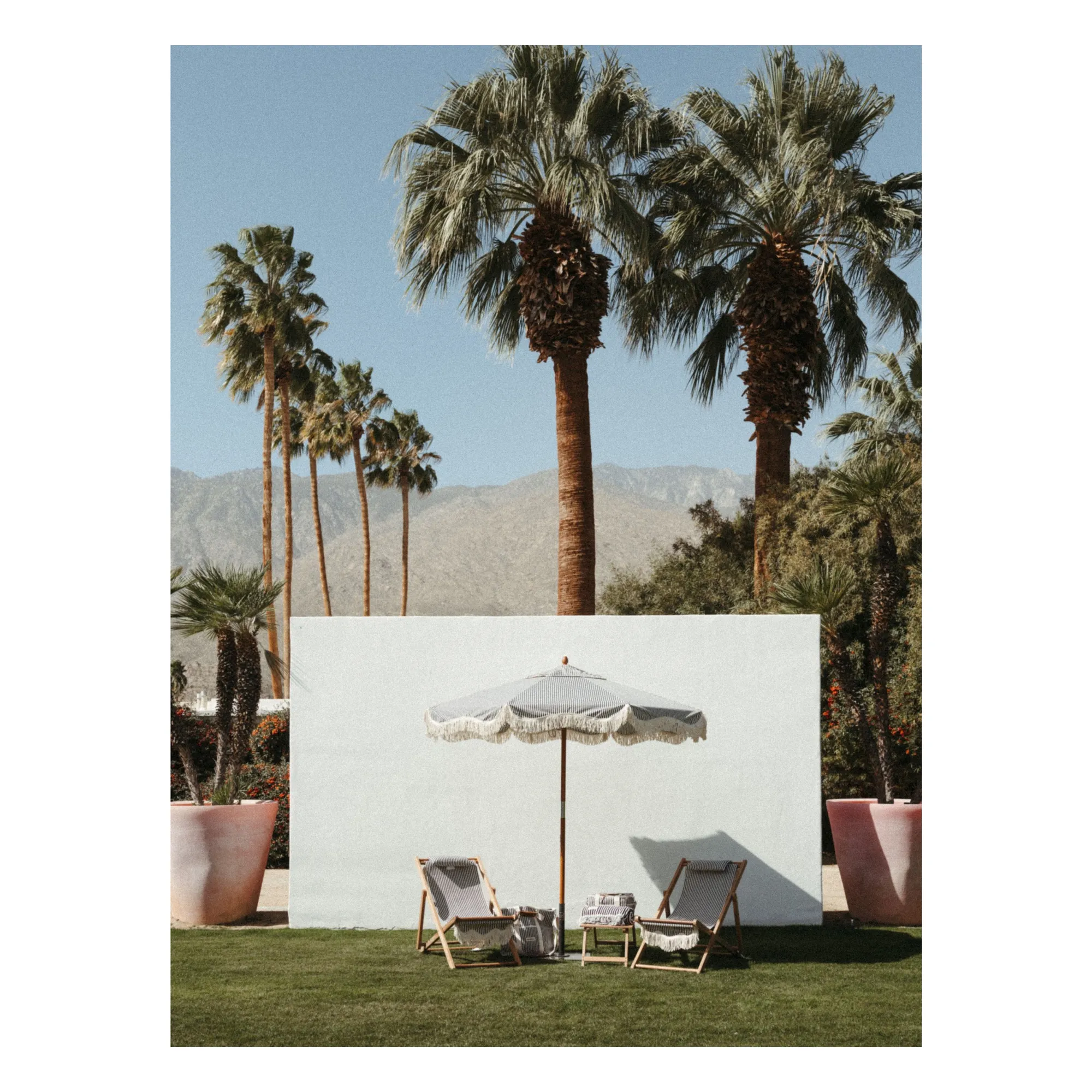 Parasol frangé Market | Bleu marine- Image produit n°6