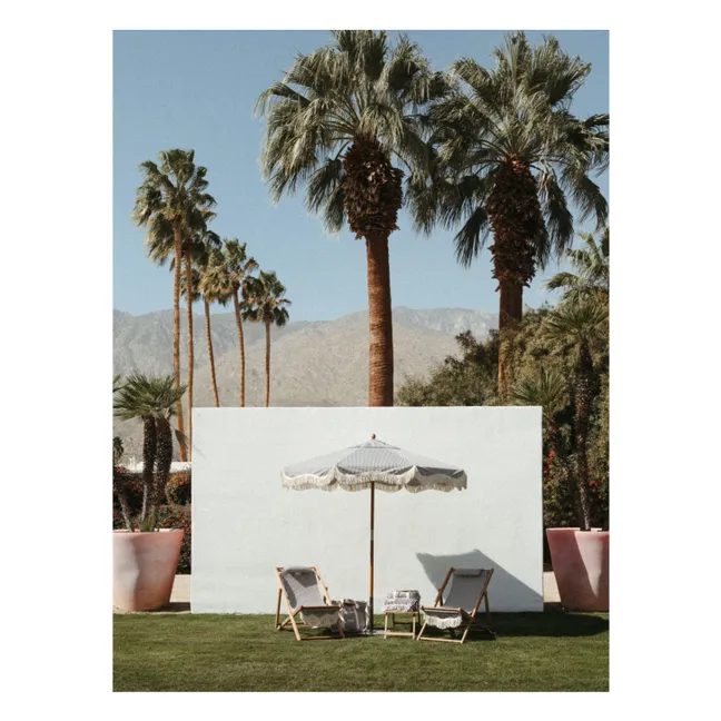 Market fringed parasol | Navy blue