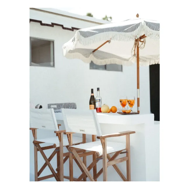 Market fringed parasol | Navy blue