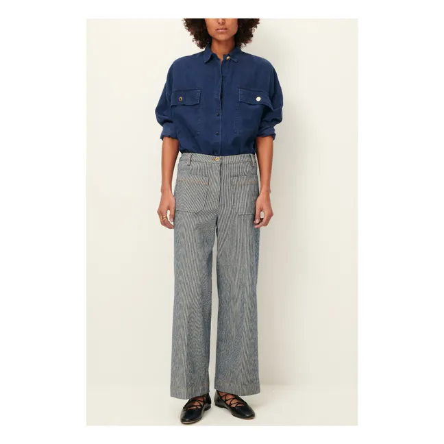 Aldricks Cotton Pants | Grey blue
