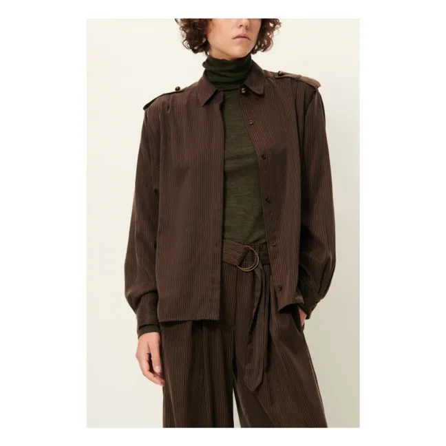 Ginnie Striped Shirt | Brown