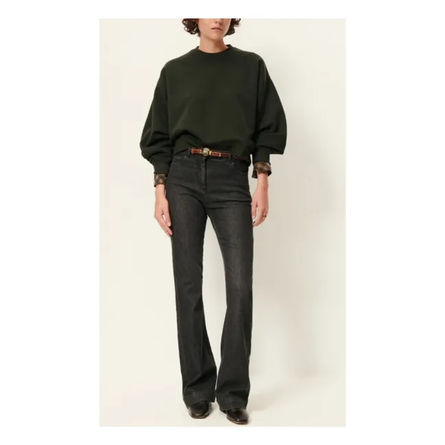 Sudadera metálica Yuki | Verde Oscuro