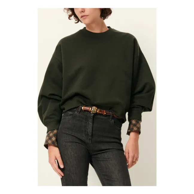 Yuki Metallic Sweat | Dark green