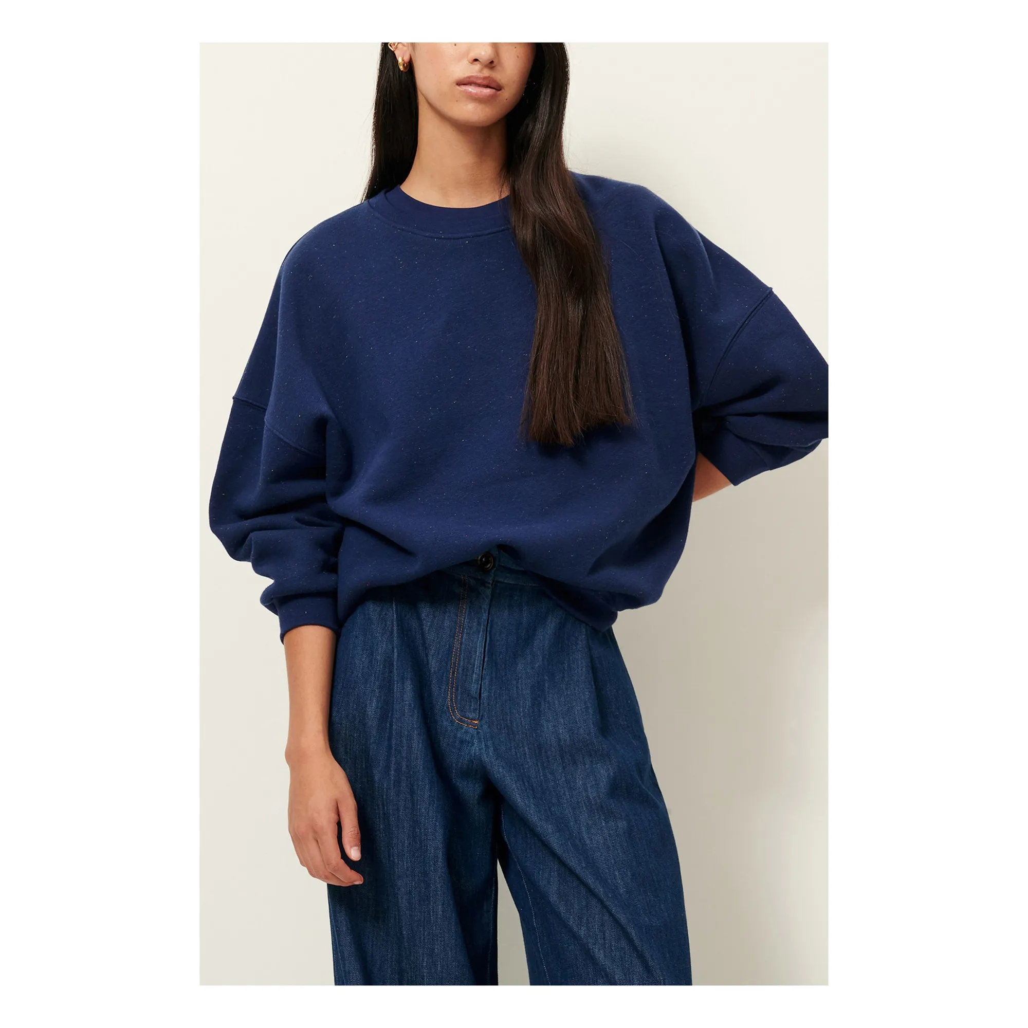 Sweat Coton Chebbi | Bleu marine- Image produit n°1