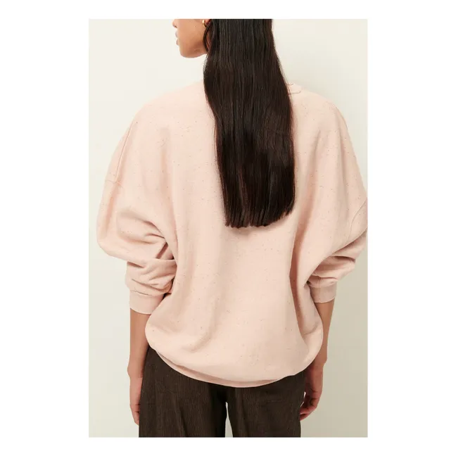 Sweat Oversize Chebbi Coton Bio et Recyclé | Rose chiné