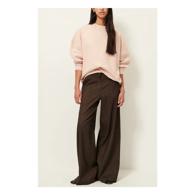 Sweat Oversize Chebbi Coton Bio et Recyclé | Rose chiné