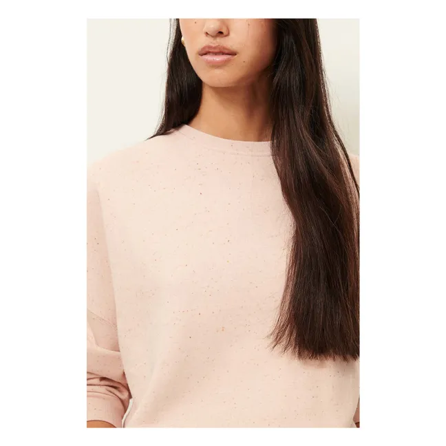 Sweat Oversize Chebbi Coton Bio et Recyclé | Rose chiné
