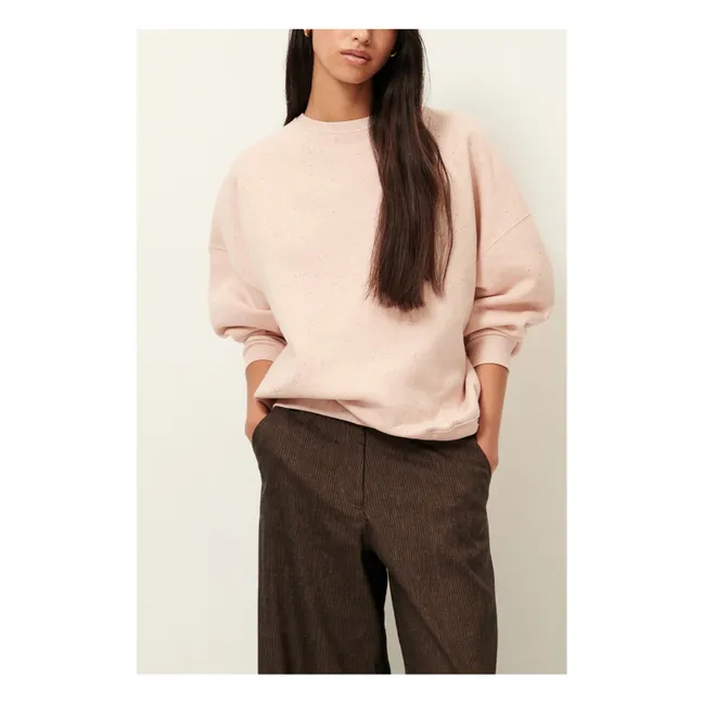 Sweat Oversize Chebbi Coton Bio et Recyclé | Rose chiné