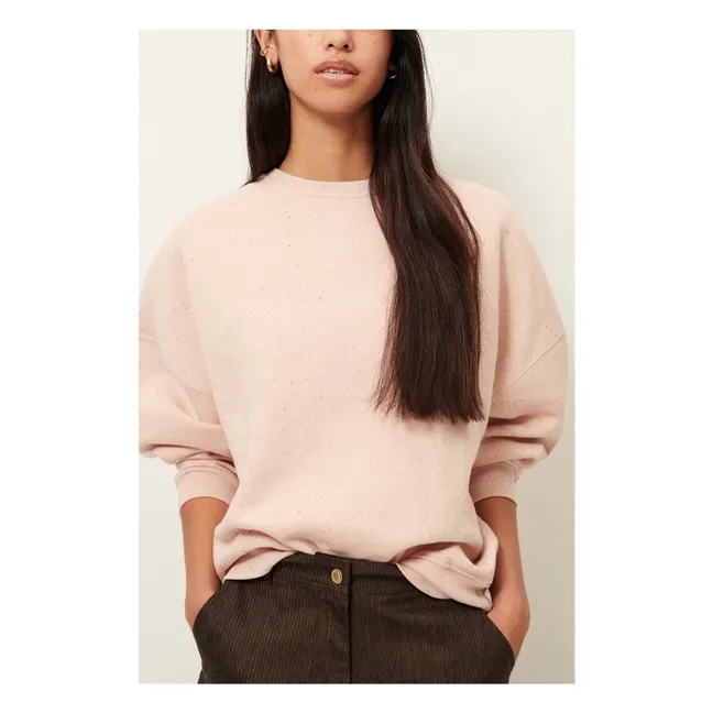 Sweat Oversize Chebbi Coton Bio et Recyclé | Rose chiné