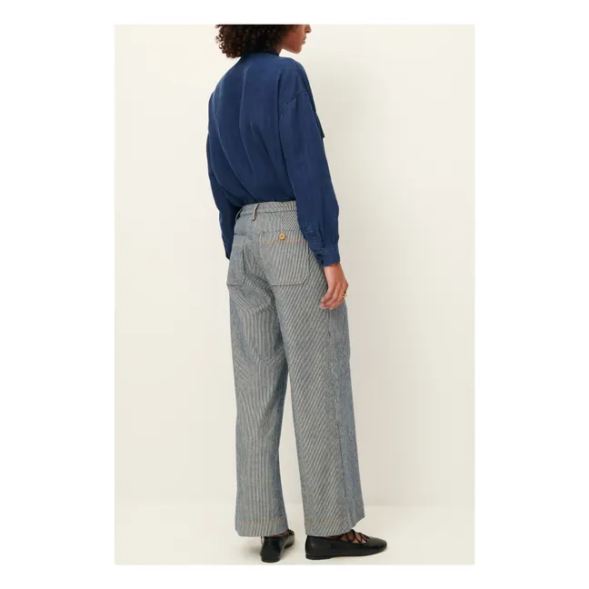 Aldricks Cotton Pants | Grey blue