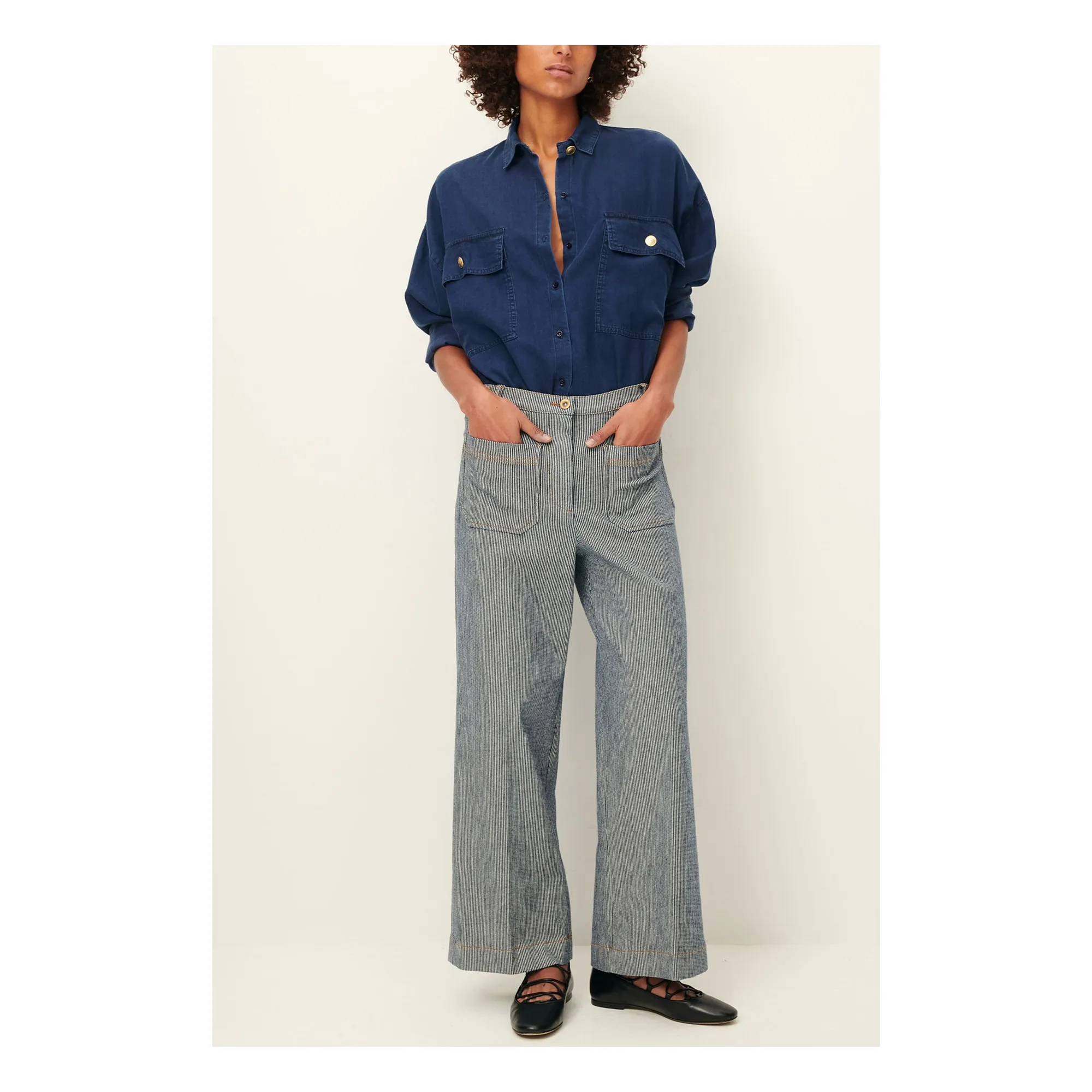 Pantalon Coton Aldricks | Bleu gris- Image produit n°2