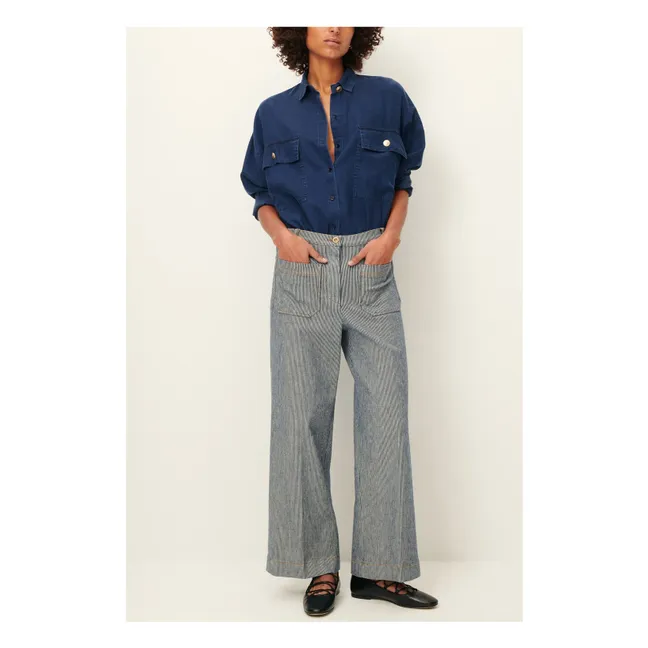 Aldricks Cotton Pants | Grey blue