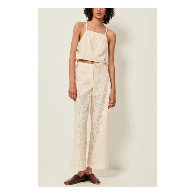 Allindy Cotton Pants | Ecru