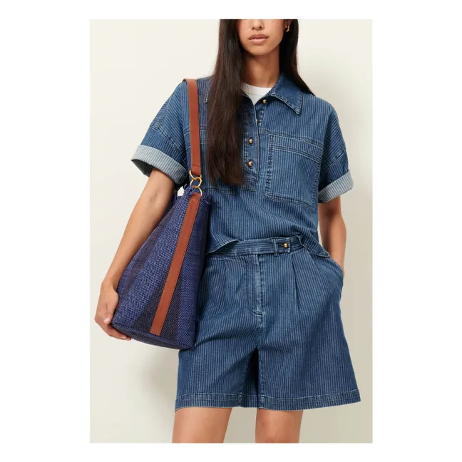 Shorts Streifen Baumwolle Santa Port | Navy