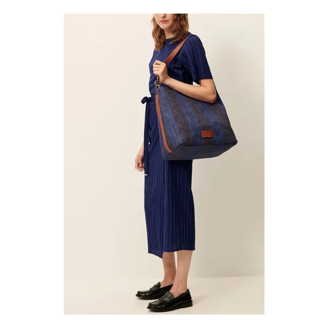 Lazula Cotton Stripe Dress | Navy blue