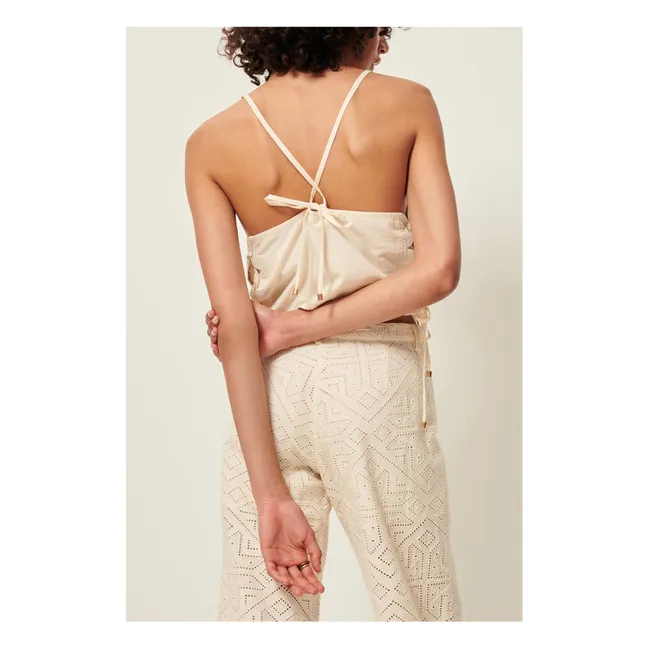 Cotton tank top Haydee | Ecru