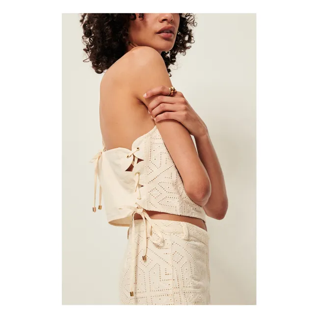 Cotton tank top Haydee | Ecru