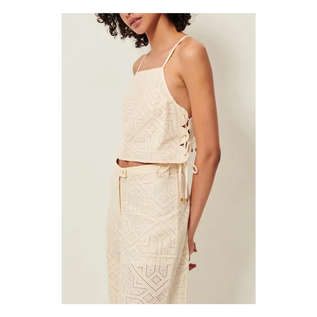 Cotton tank top Haydee | Ecru