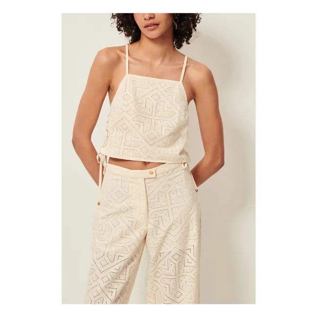 Cotton tank top Haydee | Ecru