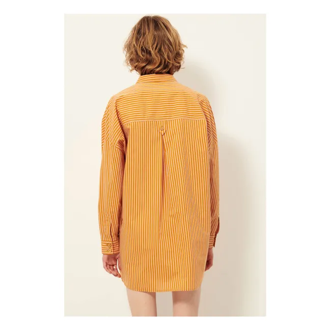 Vestido de rayas de algodón Fontella | Naranja