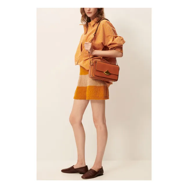 Vestido de rayas de algodón Fontella | Naranja