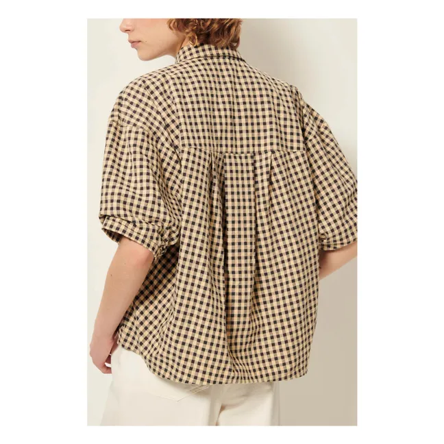 Florentina Camisa de cuadros de algodón | Arena