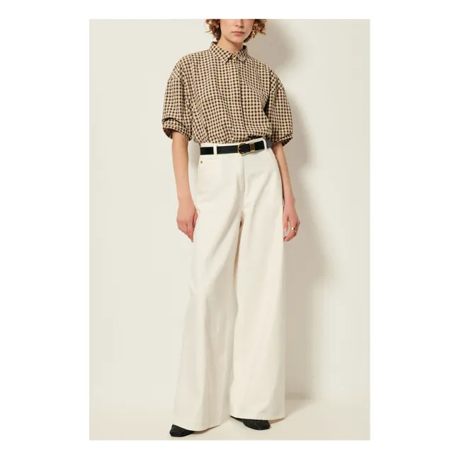 Chemise Carreaux Coton Florentina | Sable