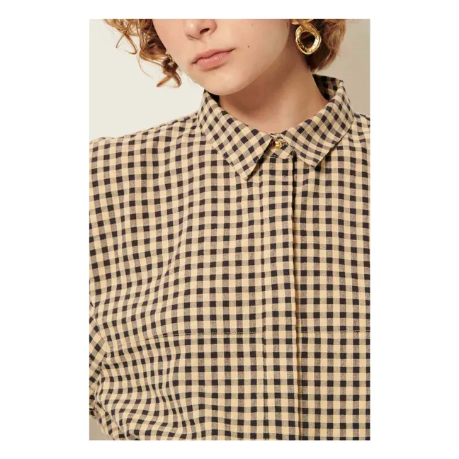 Florentina Camisa de cuadros de algodón | Arena