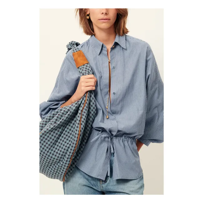 Blusa de rayas de algodón Santalin | Azul