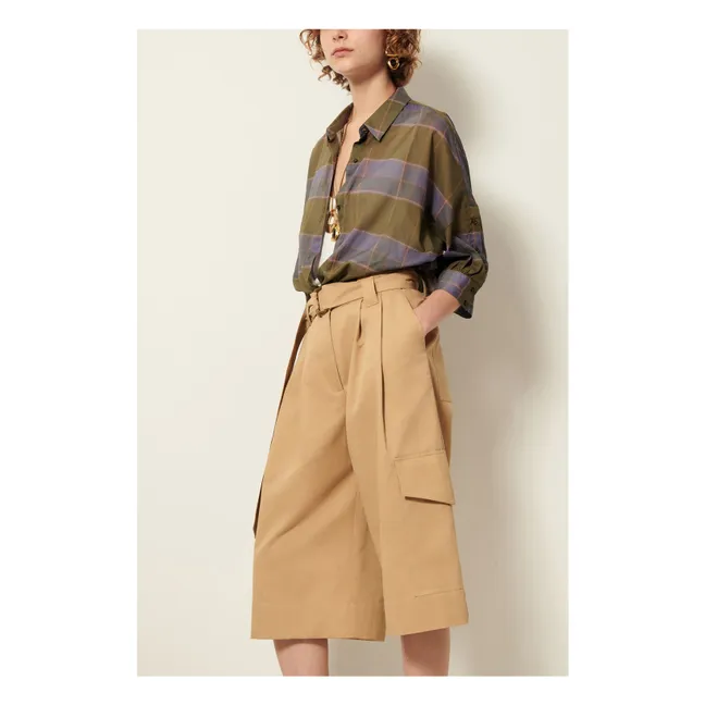 Chemise Carreaux Coton Valea | Vert kaki