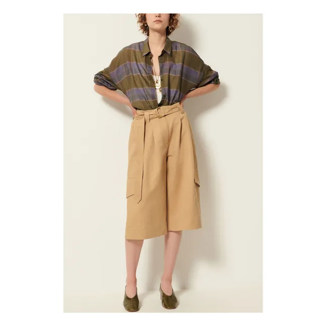 Chemise Carreaux Coton Valea | Vert kaki